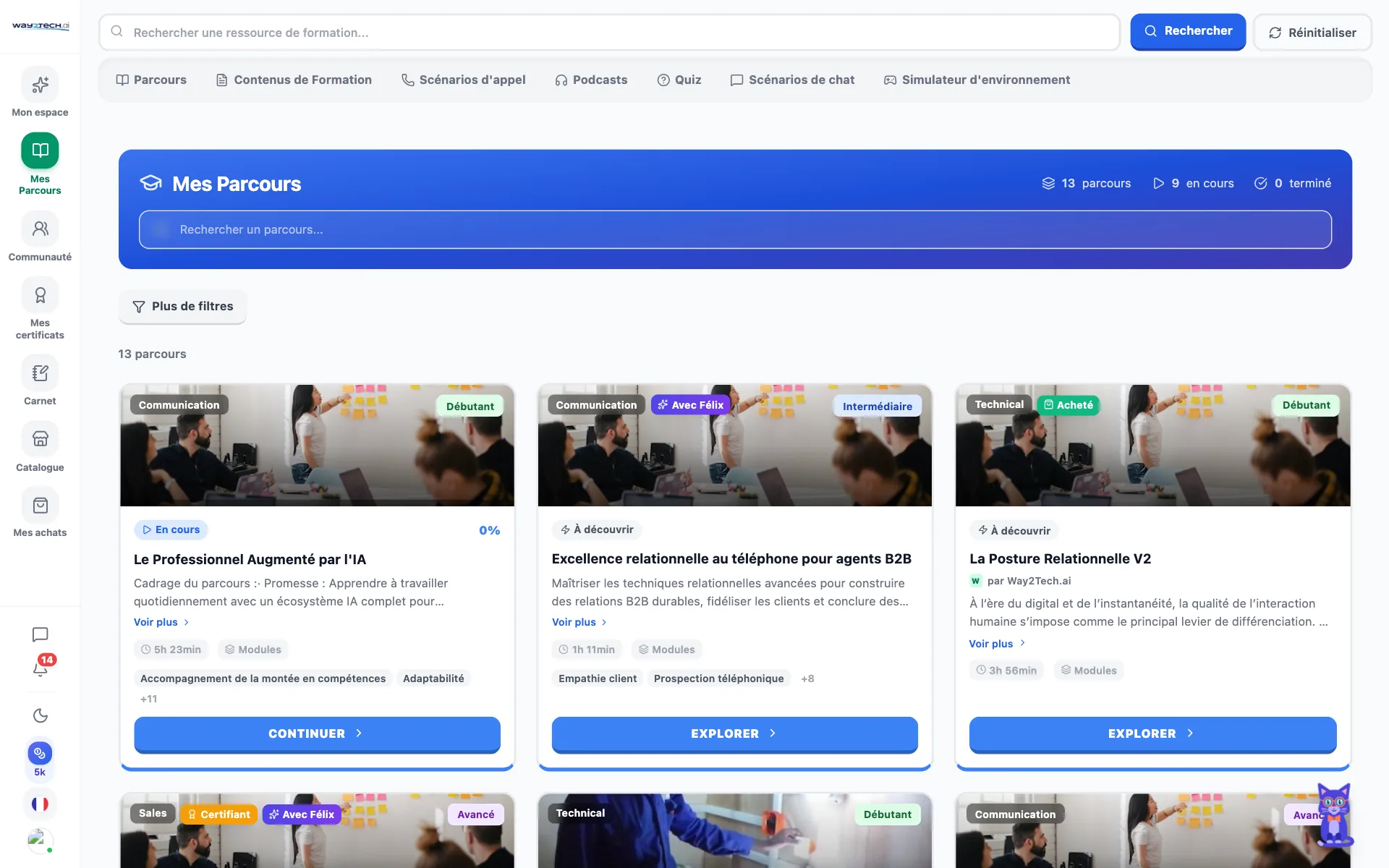 Bibliothèque de parcours de l'apprenant